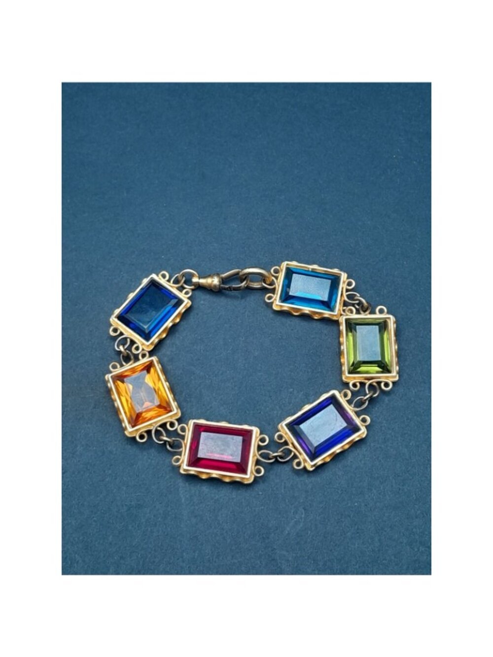 Vintage Mish Tworkowski Jewelry Set Gripoix Set in Gold Tone Bracelet Earrings - Picture 3 of 10